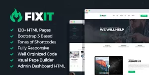 FixIt - Electronics Repair HTML Template with Builder and Dashboard Frontend