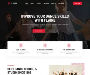Flaire  Dance School & Studio Elementor Template Kit
