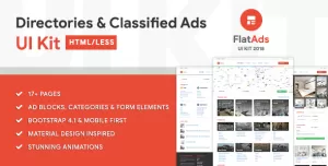 FlatAdsUI - Directories & Classified Ads HTML/LESS UI Kit