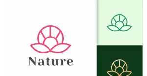 Flower Logo in Glamour and Luxury for Health and Beauty