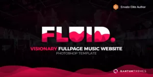 Fluid. Visionary Fullpage Music Photoshop Template