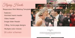 Flying Hearts- Responsive HTML Wedding Template