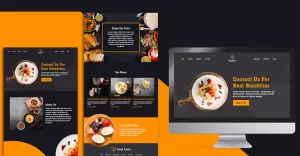 Food Lover Landing Page Design PSD Template - TemplateMonster