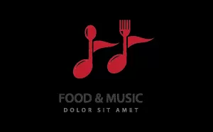 Food Music illustration vector design template