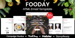 Fooday - Multipurpose Responsive Email Template 20+ Modules Mailchimp
