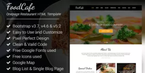 FoodCafe - Onepage Restaurant Responsive HTML Template