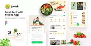 Foodish  Food Recipes Mobile App Figma Template