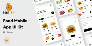 Foodlee - Food Delivery Mobile App UI Kit For Sketch