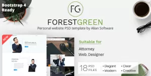 Forestgreen - Personal Website PSD Template