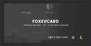 Foxevcard - Premium Resume/ CV Html Template