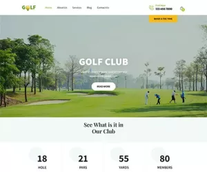 Free golf club WordPress theme 4 golfing course resort events