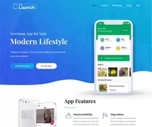 Free Mobile App WordPress Theme Download for Product Launch