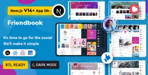 Friendbook - React Nextjs Social Network Toolkit Template
