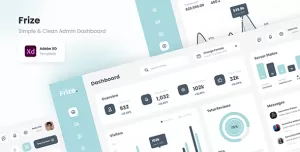 Frize - Simple and Professional Admin Dashboard Adobe XD