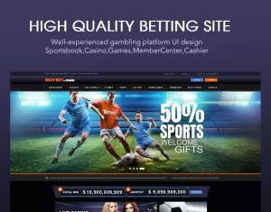 Full Gambling Site UI Design PSD Template - TemplateMonster