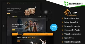 Fury - Music and Game with Sport - Responsive OpenCart Theme for eCommerce