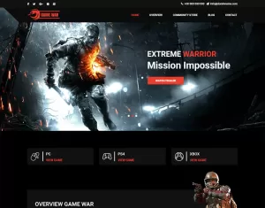 Game War - Game Portal PSD Template