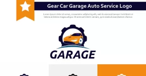 Gear Car Garage Repair Shop Auto Service Logo Template