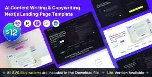GenAI - AI Based Copywriting and Content Writing React Nextjs Landing Page Template