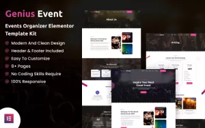 Genius Event - Events Organizer Elementor Template Kit