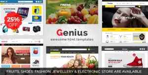 Genius  Organic, Fashion, Jewellery & Electronics Store Responsive HTML5 Template
