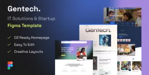 Gentech - IT Solutions & Startup Figma Template