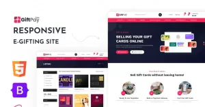GiftPay - E-cards HTML5 Website Template - TemplateMonster