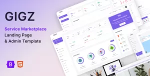 Gigz  HTML and VueJs Service Marketplace Landing Page & Admin Template