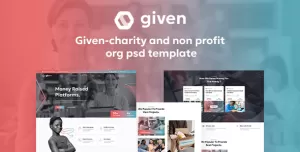Given-charity and non profit organizations psd template