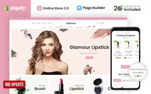 Glamour Cosmetics Store Shopify Theme - TemplateMonster