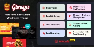 Gloreya - Food Ordering & Delivery Restaurant WordPress Theme