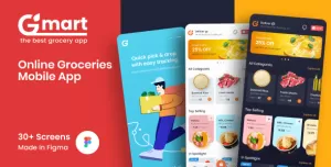 Gmart  Groceries Mobile UI Screens Figma Template