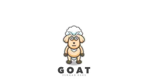 Goat cartoon character logo design
