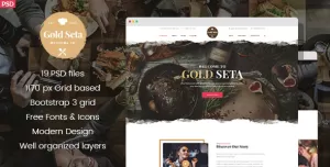 Gold Seta - Cafe PSD Template