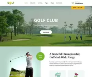 Golf WordPress theme for golfing golf course club resort events