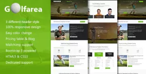 Golfera: The Ultimate Sports School and Classes Landing Template for Golf Enthusiasts