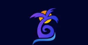 Gradation palm logo template