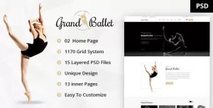 Grand Ballet - Dancing Academy PSD Template
