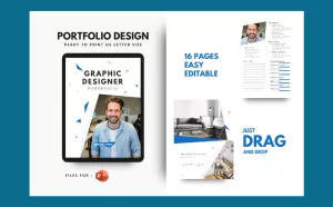 Graphic Designer Portfolio Presentation PowerPoint template
