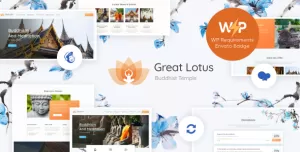 Great Lotus  Oriental Buddhist Temple WordPress Theme + RTL