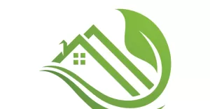 Green house leaf go green home logo vector v8