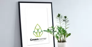 Green Interior Corner Logo Template