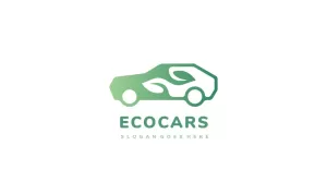 Green Leaf Eco Car Logo Template