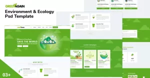 Greenagain- Environment & Ecology Psd Template