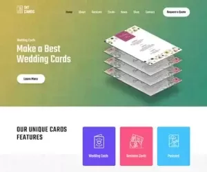Greeting Card WordPress theme for wedding business visiting cards