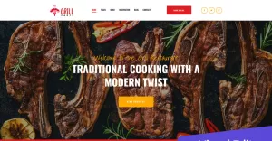Grill Restaurant Premium Moto CMS 3 Template