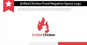 Grilled Chicken Restaurant Food Negative Space Logo