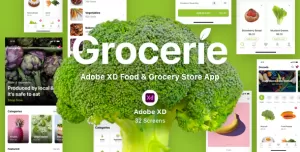 Grocerie - Adobe XD Food & Grocery Store App