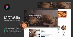 Groz Pastry - Bakery & Cake Figma Template