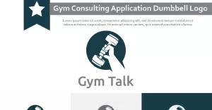 Gym Talk Sport Consulting Application Strong Dumbbell Logo